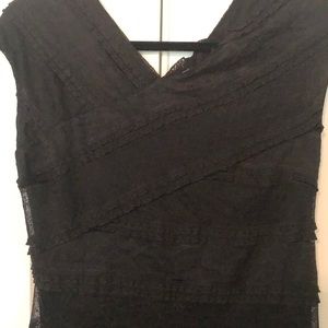 Black lace fitted maternity dress